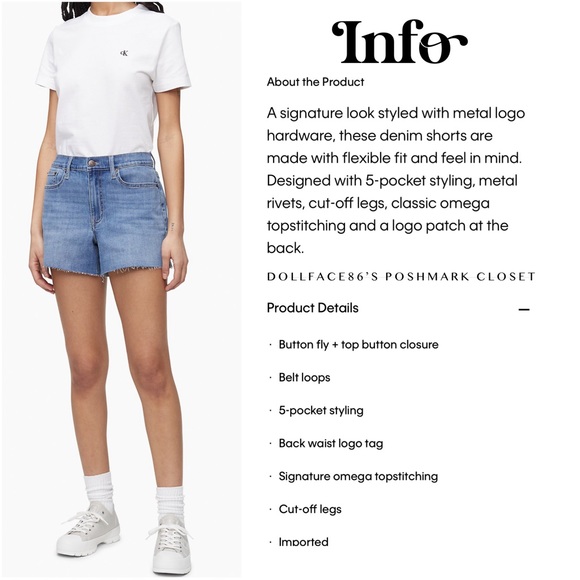 NWT Calvin Klein Cut Off High Waist Jean Shorts - Picture 2 of 13